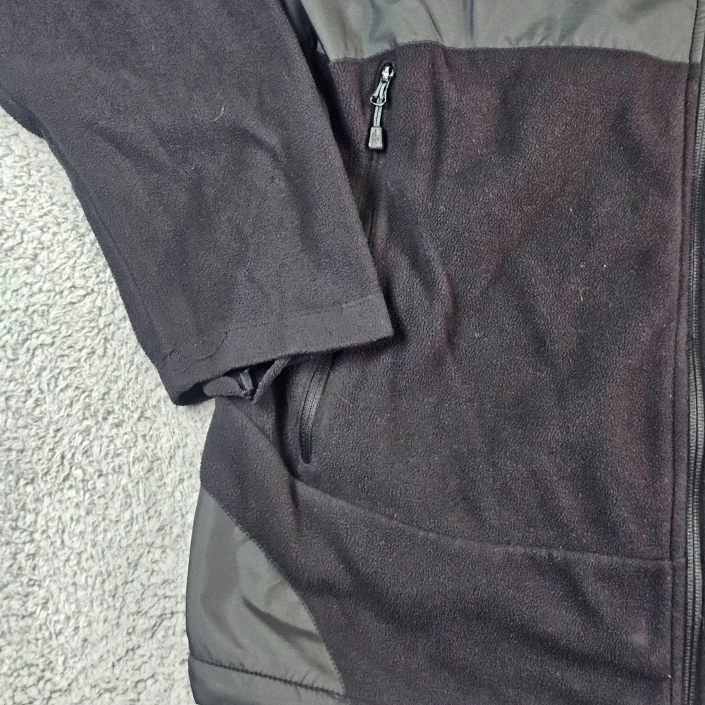 The North Face Jacket Mens XL Black Polartec Fleece Full Zip Windbreaker Pockets
